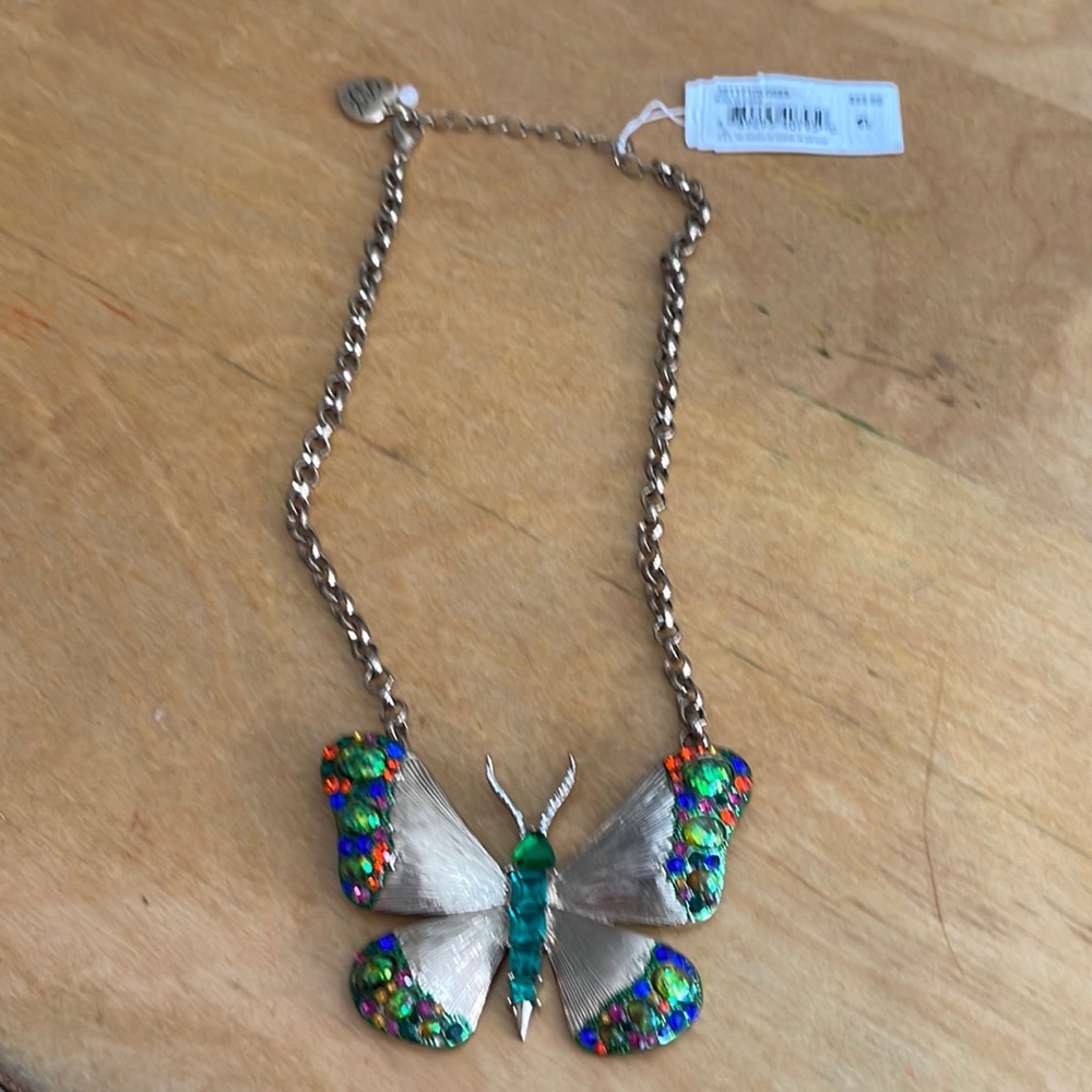 Betsy Johnson butterfly necklace new